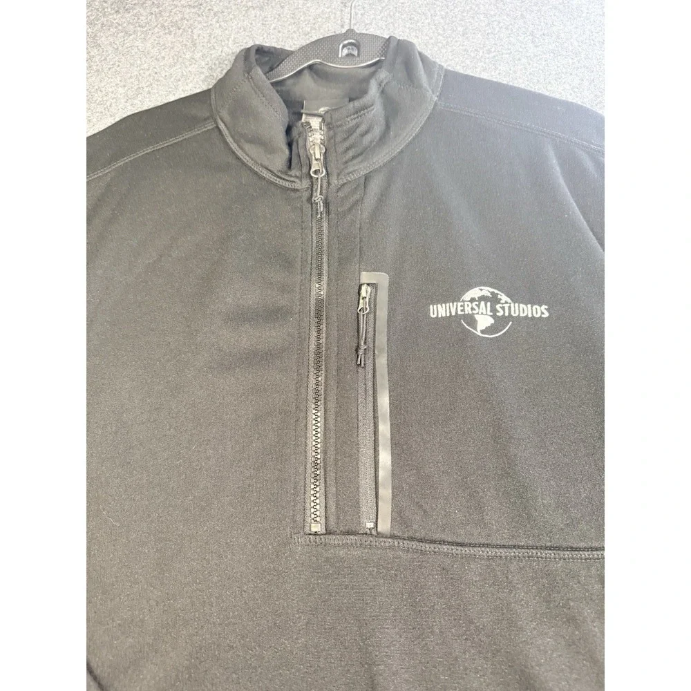 Universal Studios Black 1/4 Zip Fleece Pullover Jacket‎ Size XL